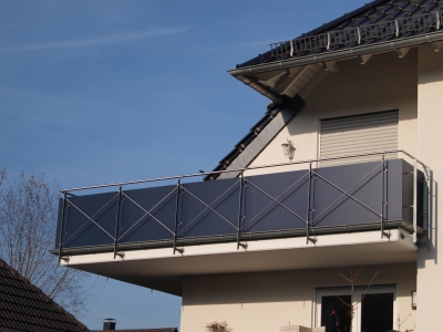 Balkonplatten Balkonverkleidung Balkonverblendung grau
